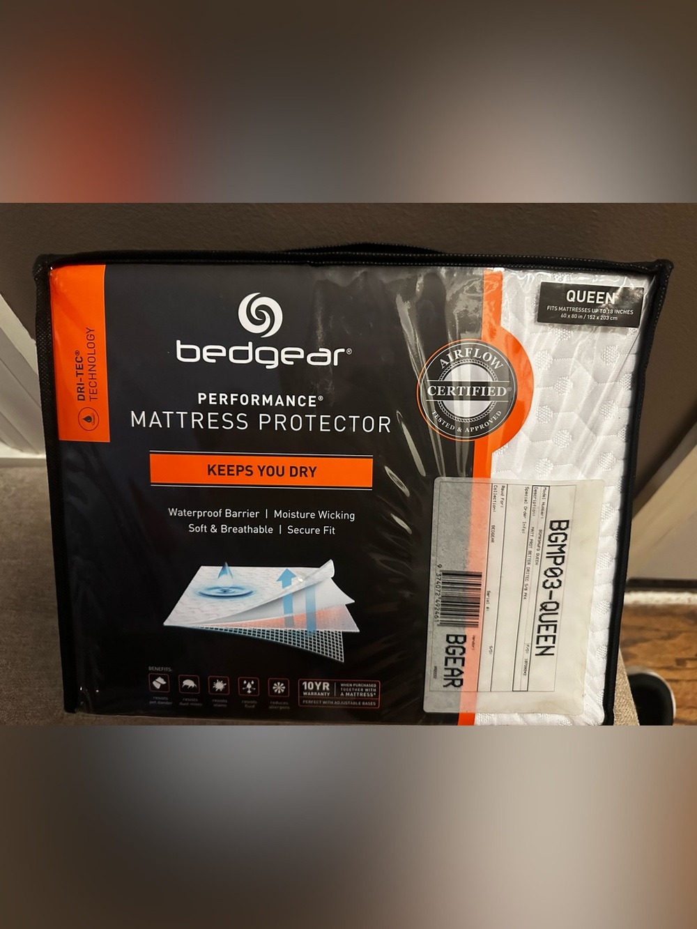 Bedgear Performance Queen Mattress Protector - White